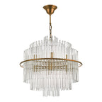 Lukas 13 Light Pendant Brushed Antique Gold And Clear Glass