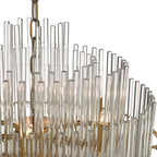 Lukas 13 Light Pendant Brushed Antique Gold And Clear Glass