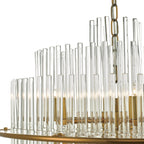 Lukas 13 Light Pendant Brushed Antique Gold And Clear Glass