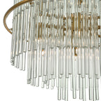 Lukas 13 Light Pendant Brushed Antique Gold And Clear Glass