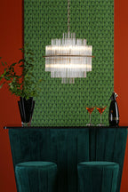 Lukas 13 Light Pendant Brushed Antique Gold And Clear Glass