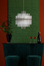 Lukas 13 Light Pendant Brushed Antique Gold And Clear Glass