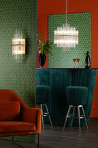 Lukas 13 Light Pendant Brushed Antique Gold And Clear Glass