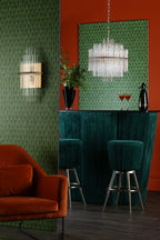 Lukas 13 Light Pendant Brushed Antique Gold And Clear Glass