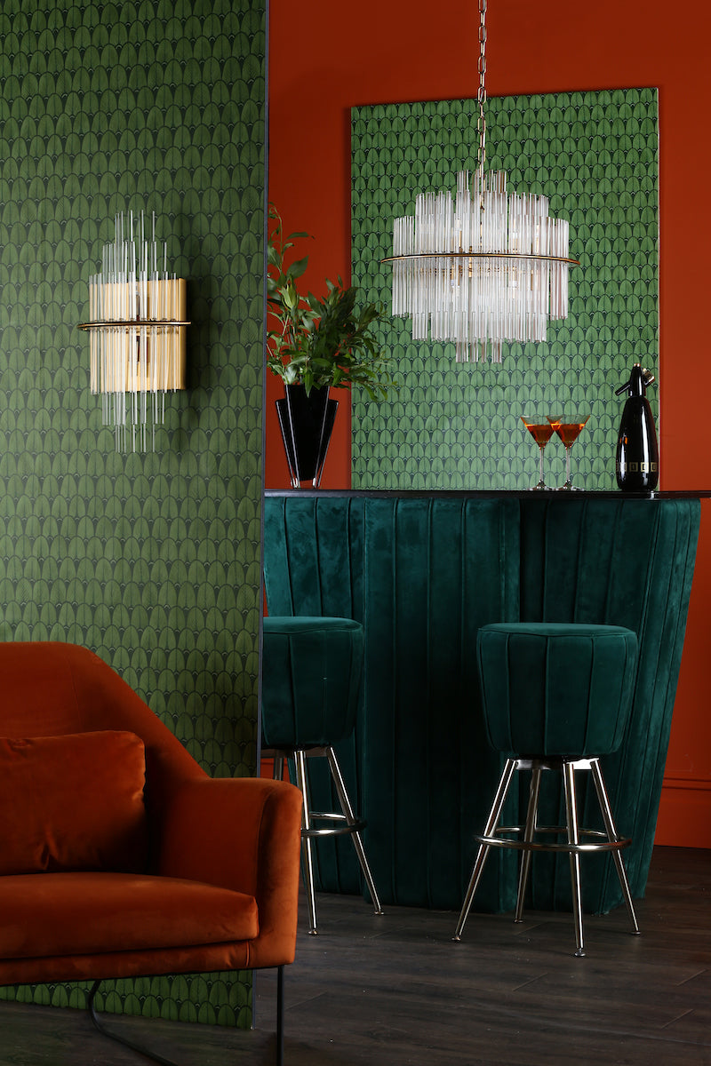 Lukas 13 Light Pendant Brushed Antique Gold And Clear Glass