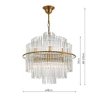 Lukas 13 Light Pendant Brushed Antique Gold And Clear Glass