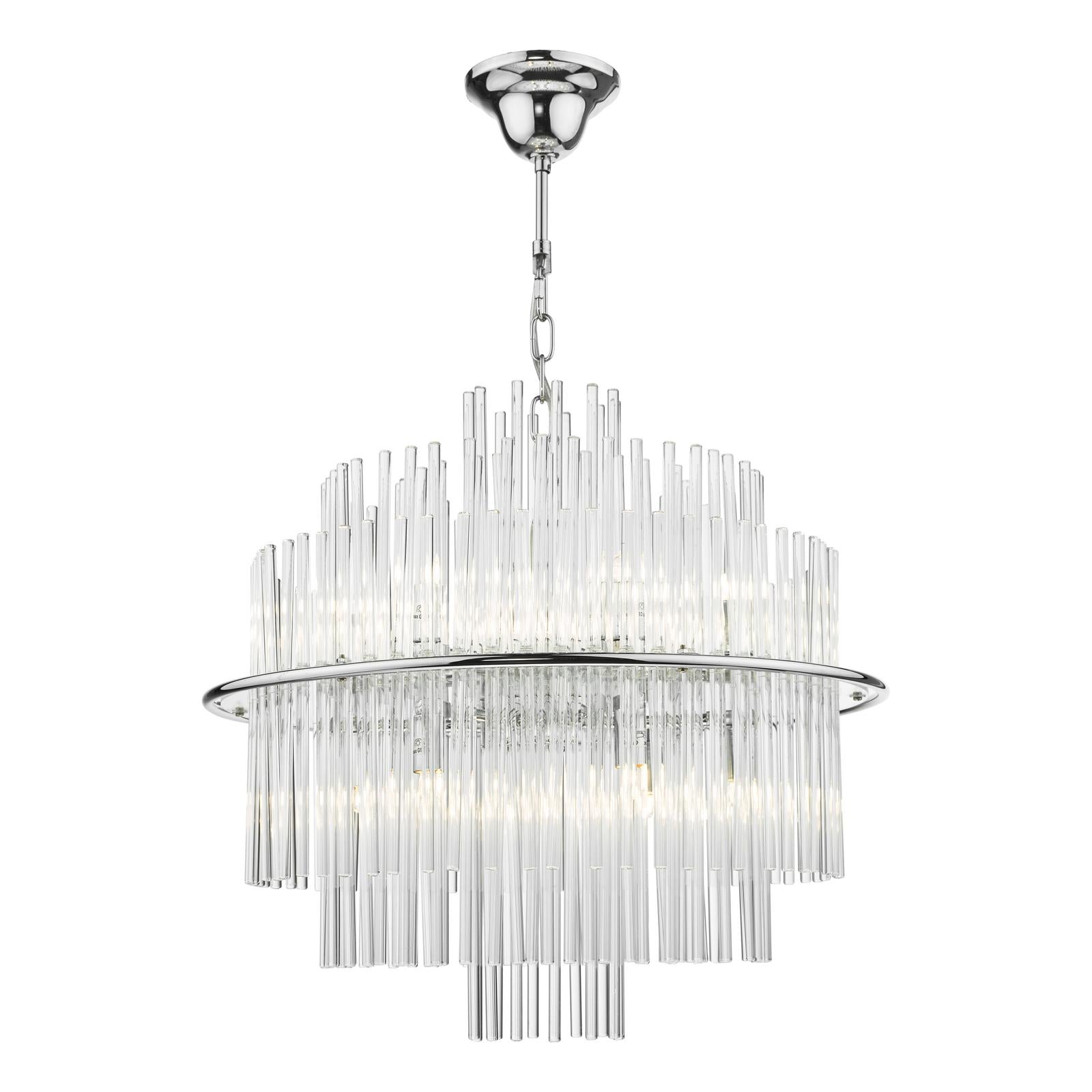 Lukas 13 Light Pendant Polished Chrome Glass