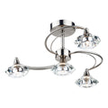 Luther 4 Light Semi Flush Satin Chrome Crystal