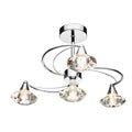 Luther 4 Light Semi Flush Polished Chrome Crystal