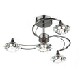Luther 4 Light Semi Flush Black Chrome Crystal