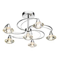 Luther 6 Light Semi Flush Polished Chrome Crystal