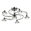 Luther 6 Light Semi Flush Black Chrome Crystal