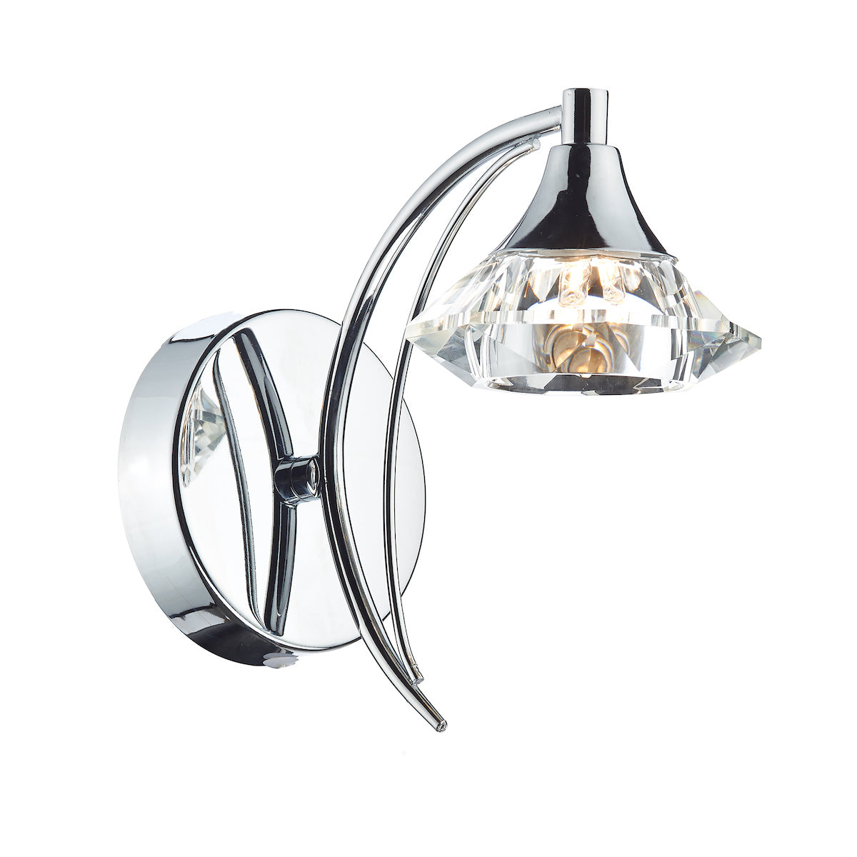 Luther Wall Light Polished Chrome Crystal