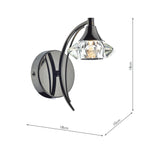 Luther Wall Light Black Chrome Crystal