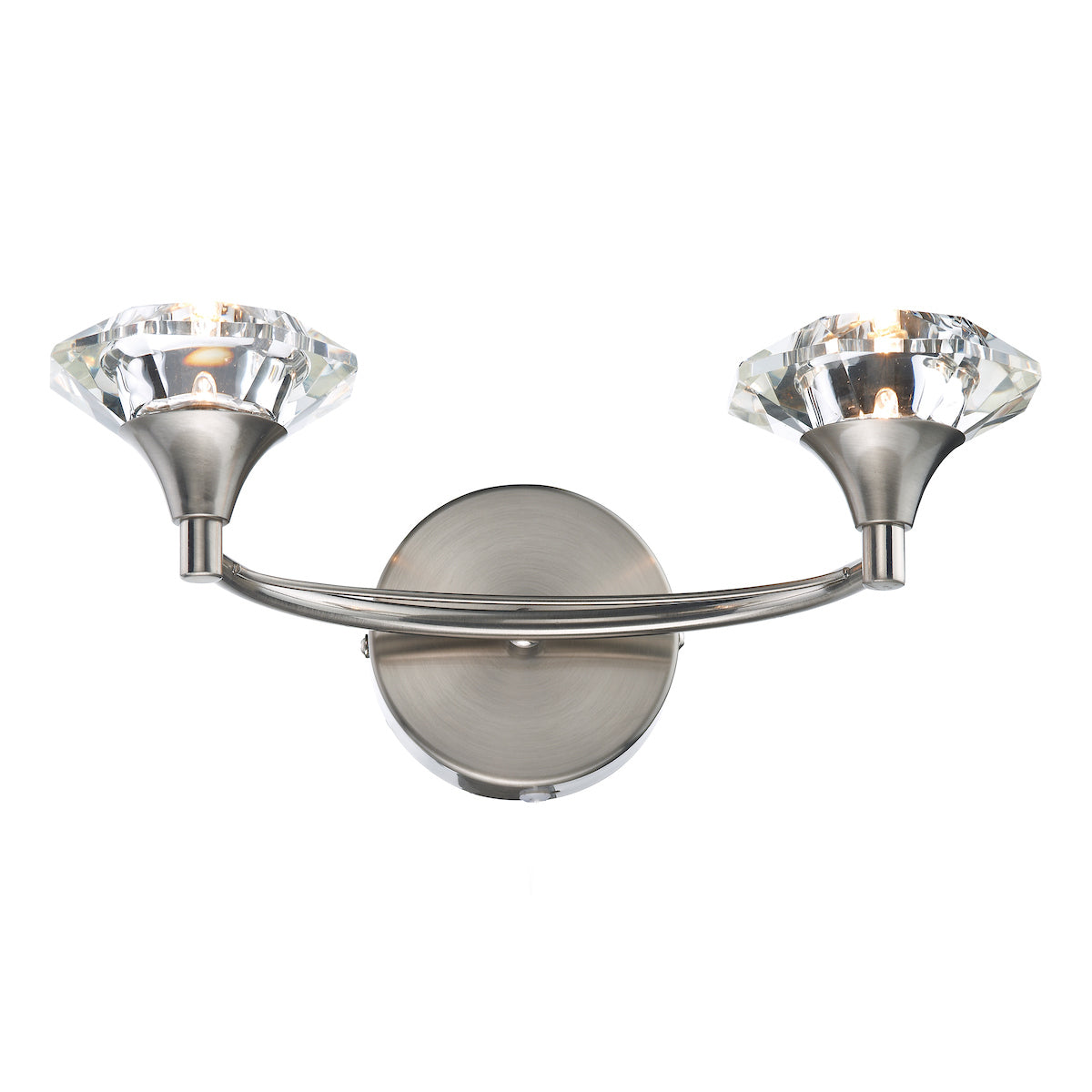 Luther 2 Light Wall Light Satin Chrome Crystal
