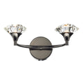 Luther 2 Light Wall Light Black Chrome Crystal