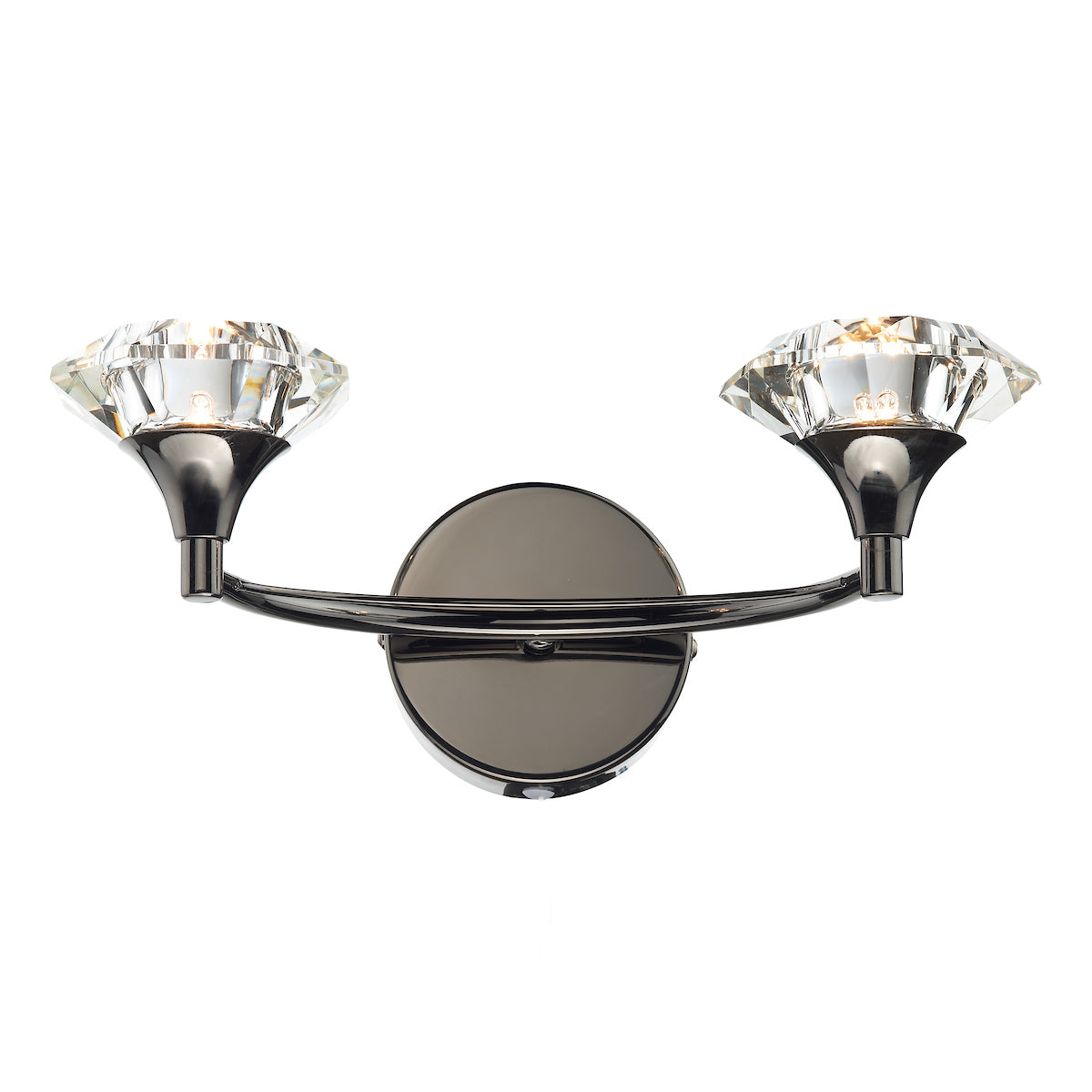 Luther 2 Light Wall Light Black Chrome Crystal
