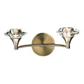 Luther 2 Light Wall Light Antique Brass Crystal