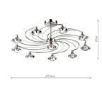 Luther 10 Light Semi Flush Satin Chrome Crystal