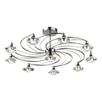 Luther 10 Light Semi Flush Black Chrome Crystal