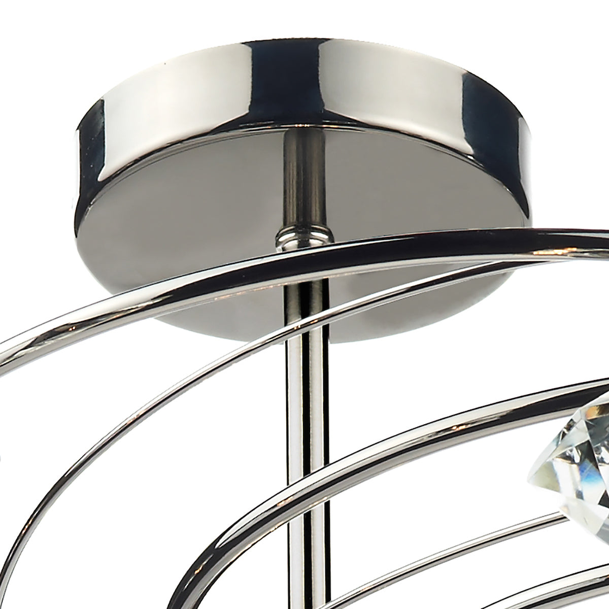 Luther 10 Light Semi Flush Black Chrome Crystal