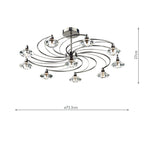 Luther 10 Light Semi Flush Black Chrome Crystal