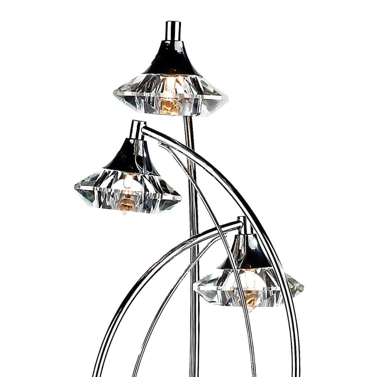 Luther 3 Light Floor Lamps Polished Chrome Crystal
