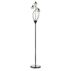 Luther 3 Light Floor Lamps Black Chrome Crystal