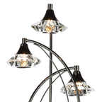 Luther 3 Light Floor Lamps Black Chrome Crystal