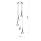 Lyall 5 Light Pendant Polished Chrome Glass