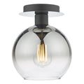 Lycia 1 Light Semi Flush Matt Black Ombre Smoked Glass