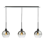 Lycia 3 Light Bar Pendant Matt Black Ombre Smoked Glass