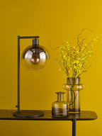 Lycia Table Lamp Matt Black and Smoked Ombre Glass