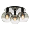 Lycia 3 Light Flush Matt Black Smoked Ombre Glass