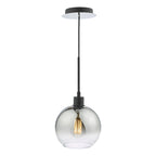 Lycia 1 Light Single Pendant Matt Black Ombre Smoked Glass