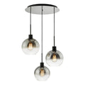 Lycia 3 Light Cluster Pendant Matt Black Smoked Ombre Glass