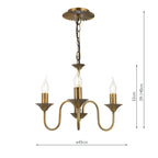 Lydian 3 Light Pendant Antique Bronze Fitting Only