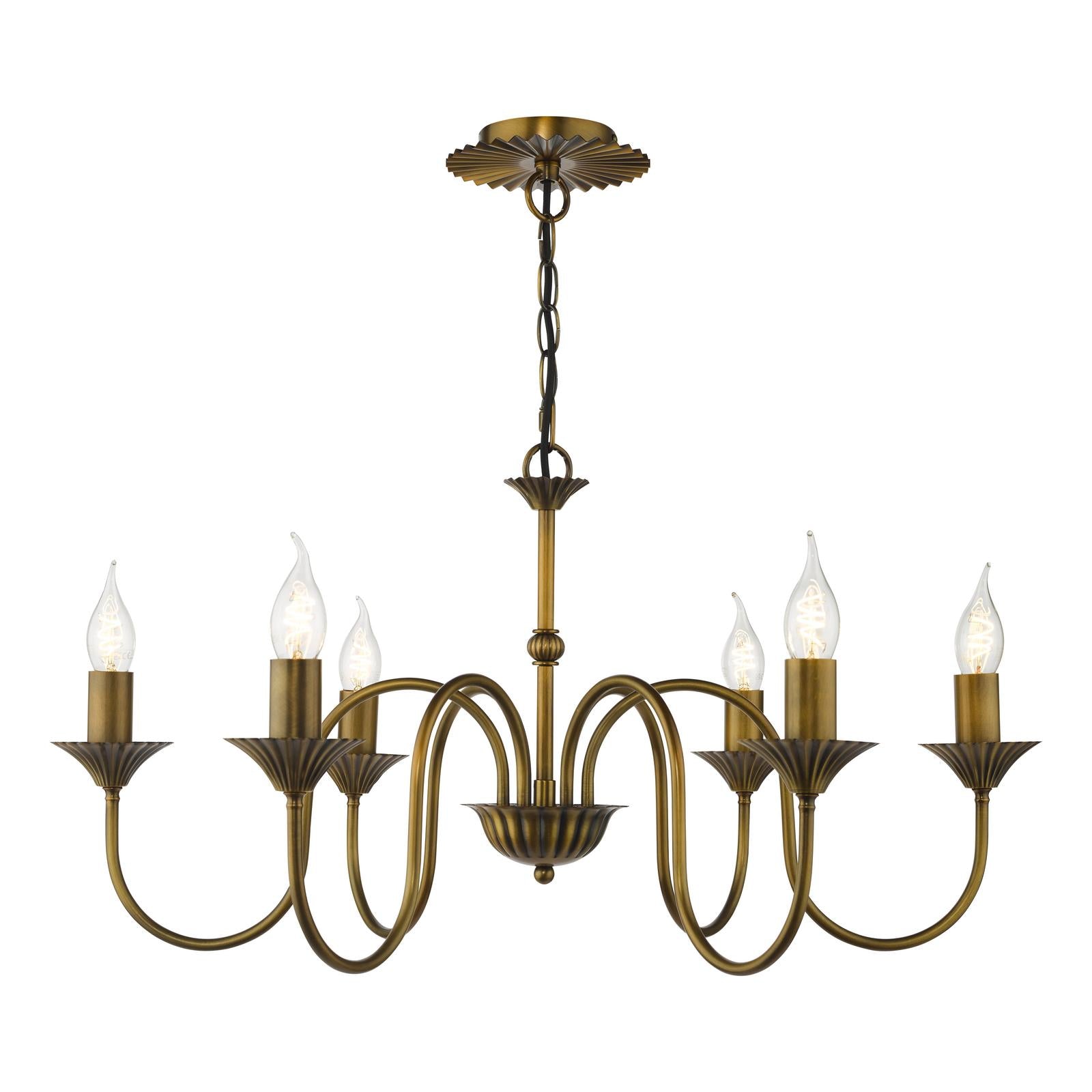 Lydian 6 Light Pendant Antique Bronze Fitting Only