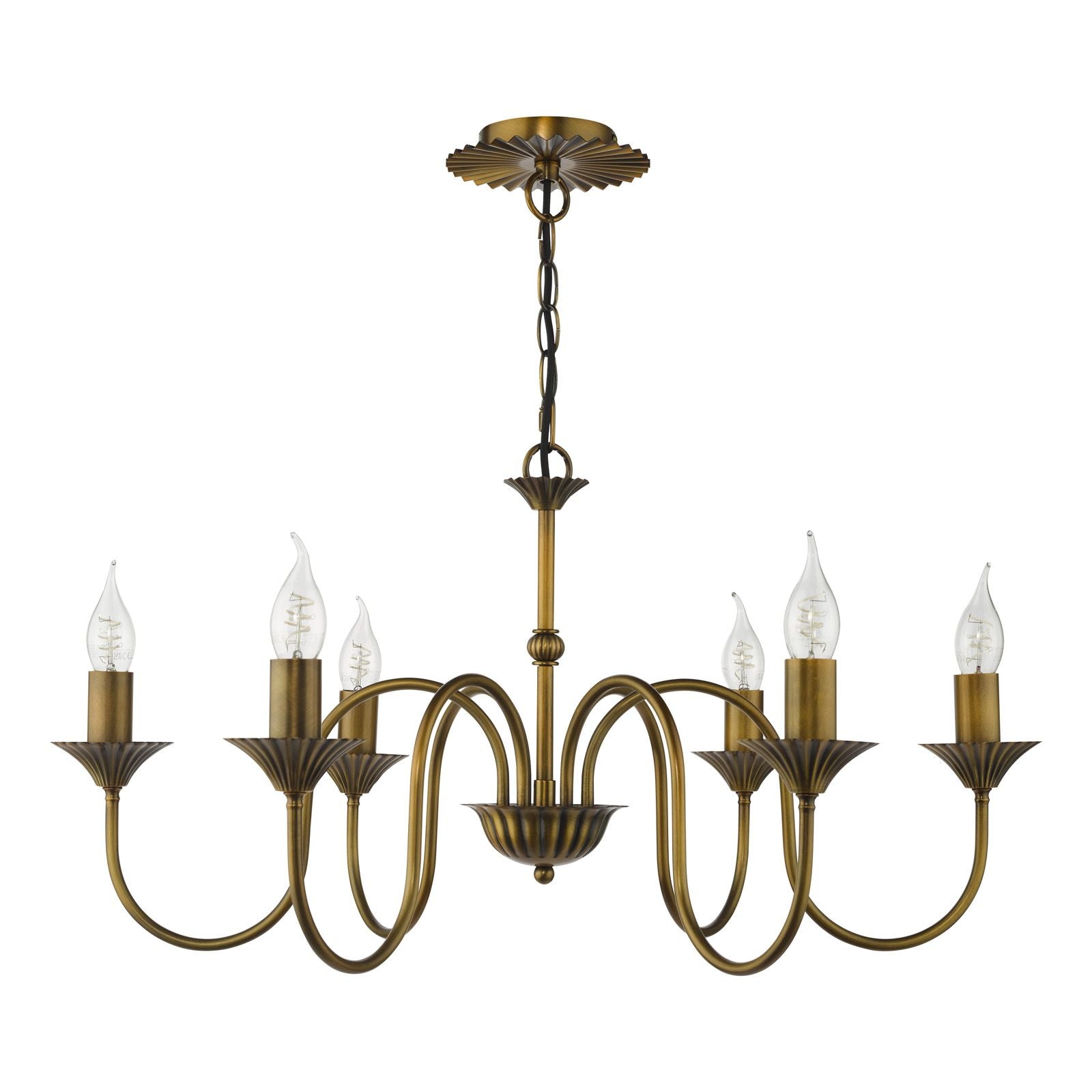 Lydian 6 Light Pendant Antique Bronze Fitting Only