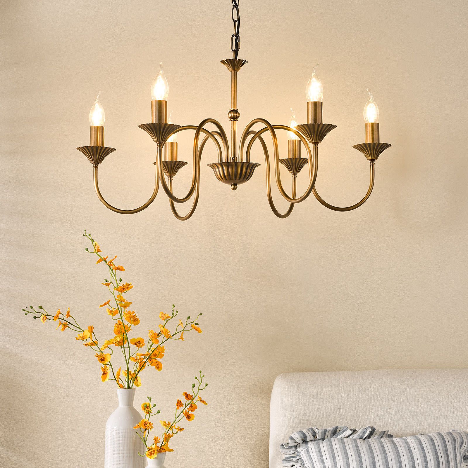 Lydian 6 Light Pendant Antique Bronze Fitting Only