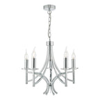 Lyon 5lt Pendant Polished Chrome & Crystal