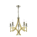 Lyon 5 Light Armed Fitting Antique Brass Crystal