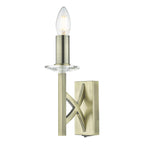 Lyon 1 Light Wall Light Antique Brass Crystal