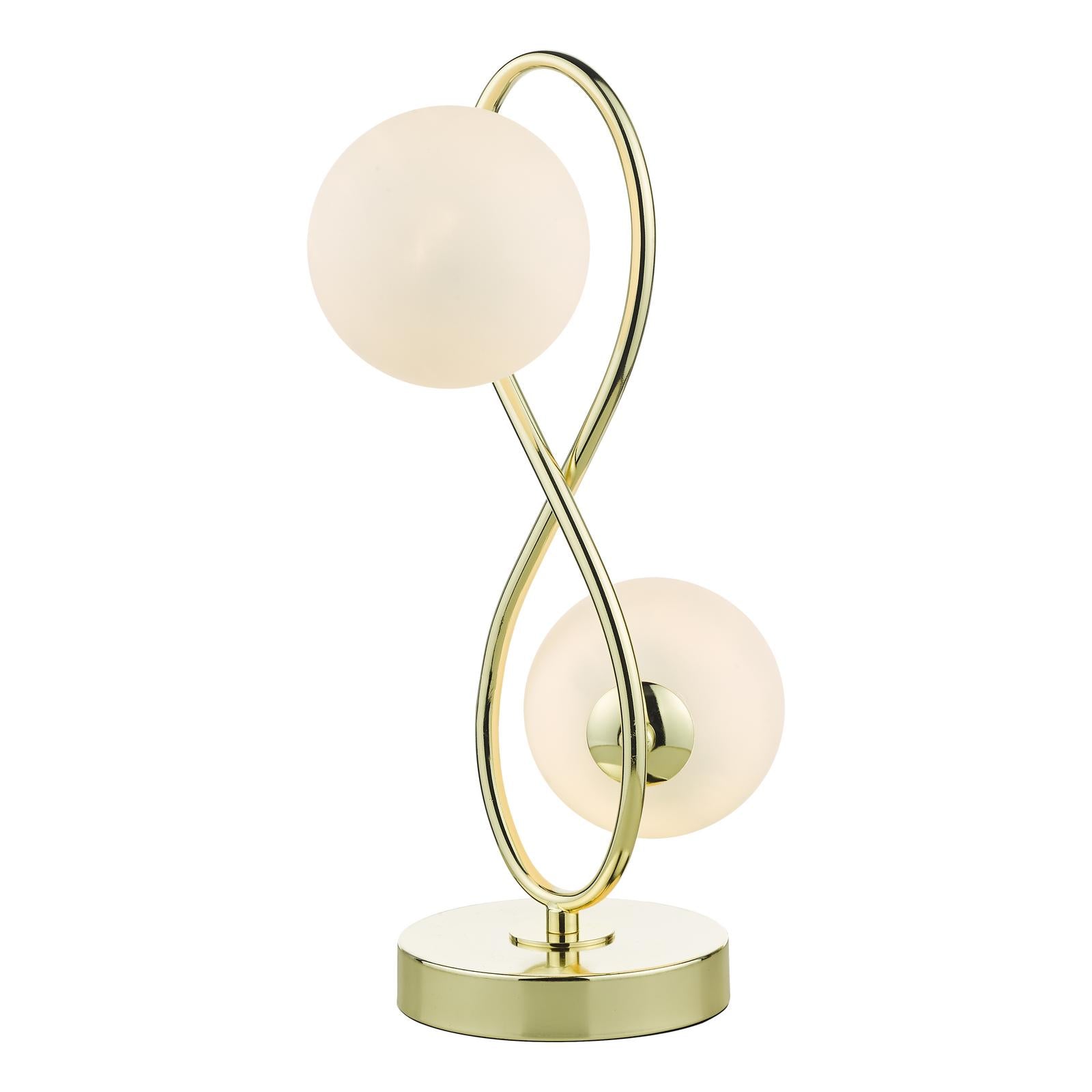 Lysandra 2 Light Table Lamps Polished Gold and Opal Glass