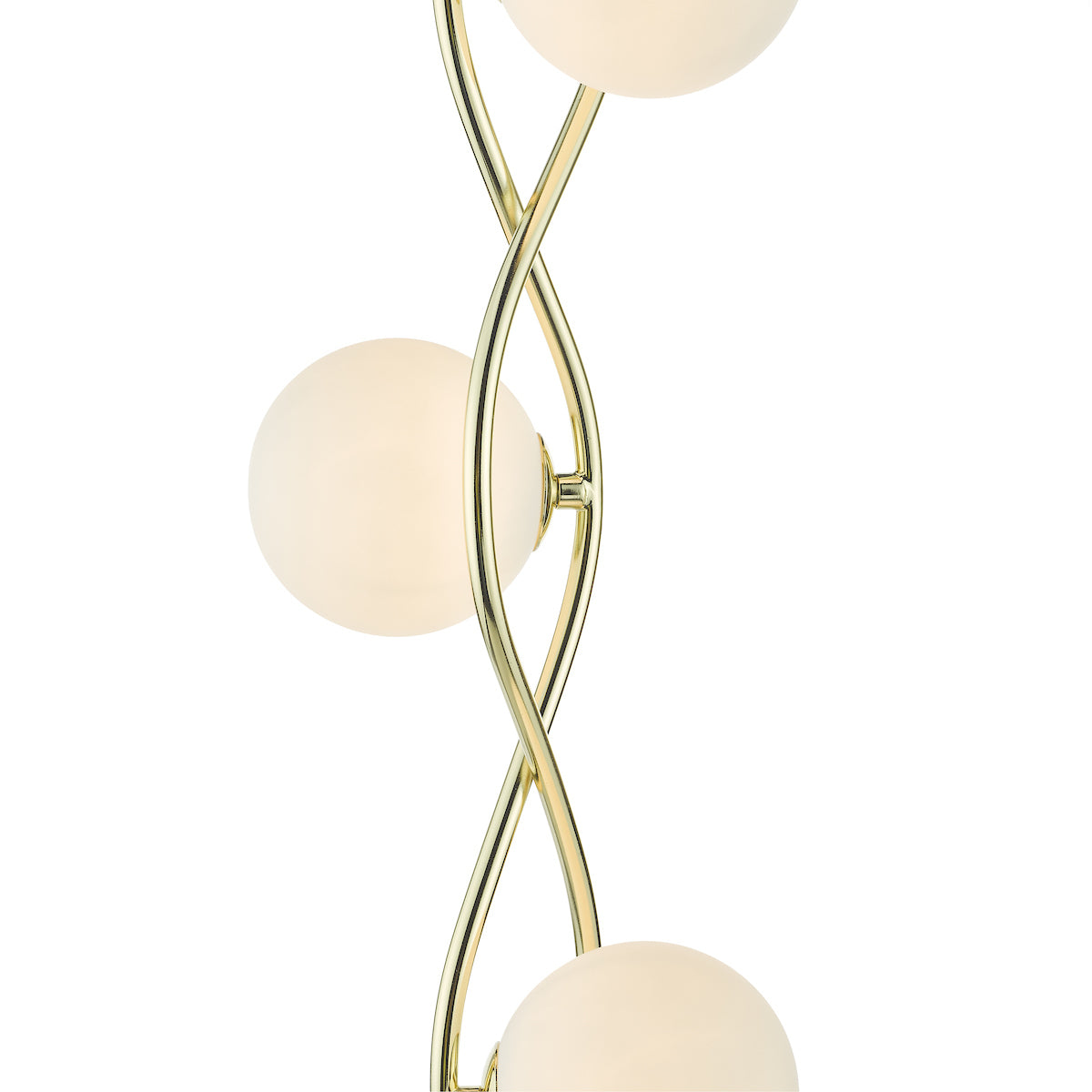 Lysandra 4 Light Floor Lamps Polished Gold and Opal Glass