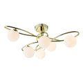 Lysandra 6 Light Semi-Flush Polished Gold and Opal Glass