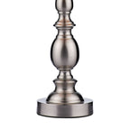 DAR Madrid Table Lamp Satin Chrome Fabric Shade