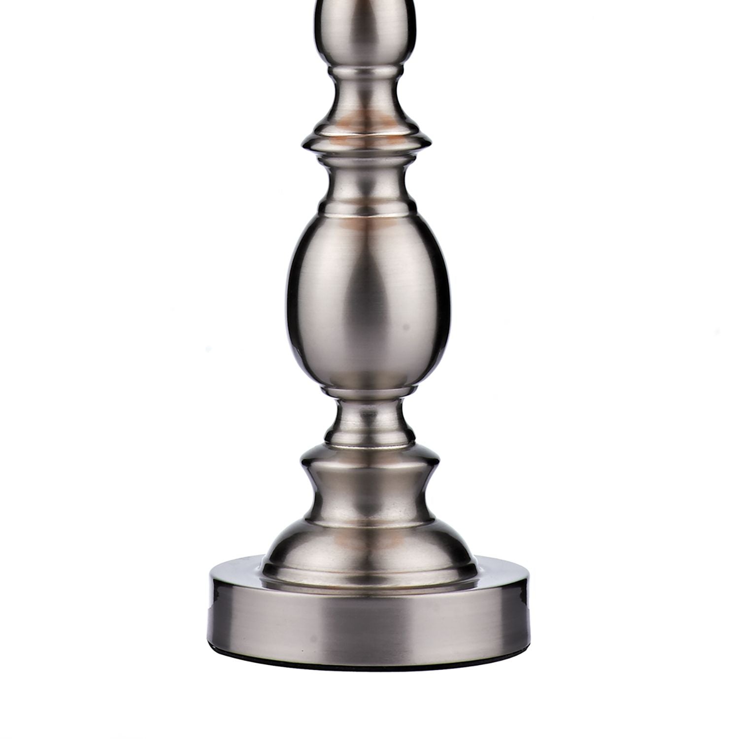 DAR Madrid Table Lamp Satin Chrome Fabric Shade