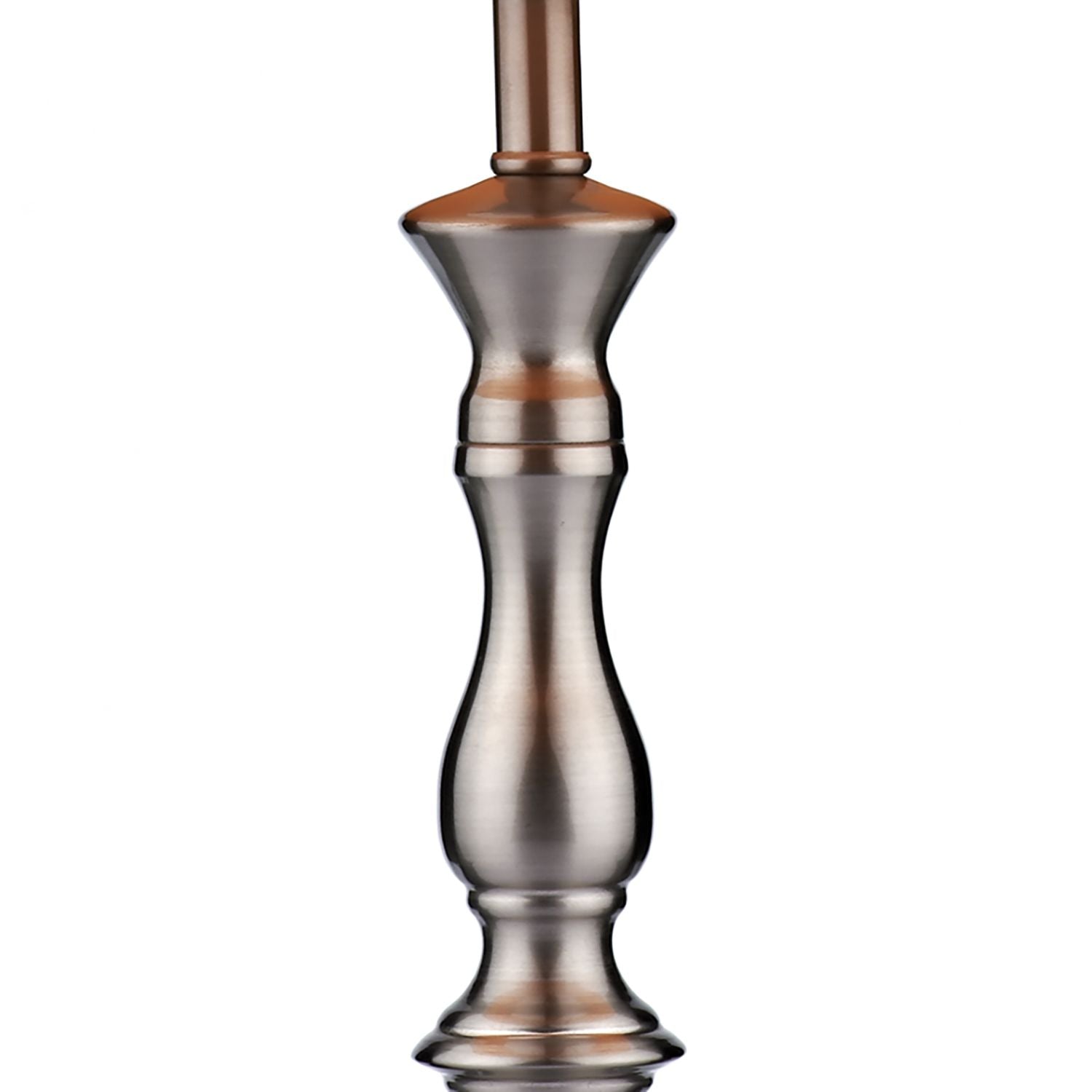 DAR Madrid Table Lamp Satin Chrome Fabric Shade