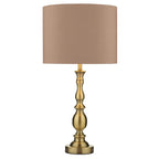 DAR Madrid Table Lamp Antique Brass Fabric Shade